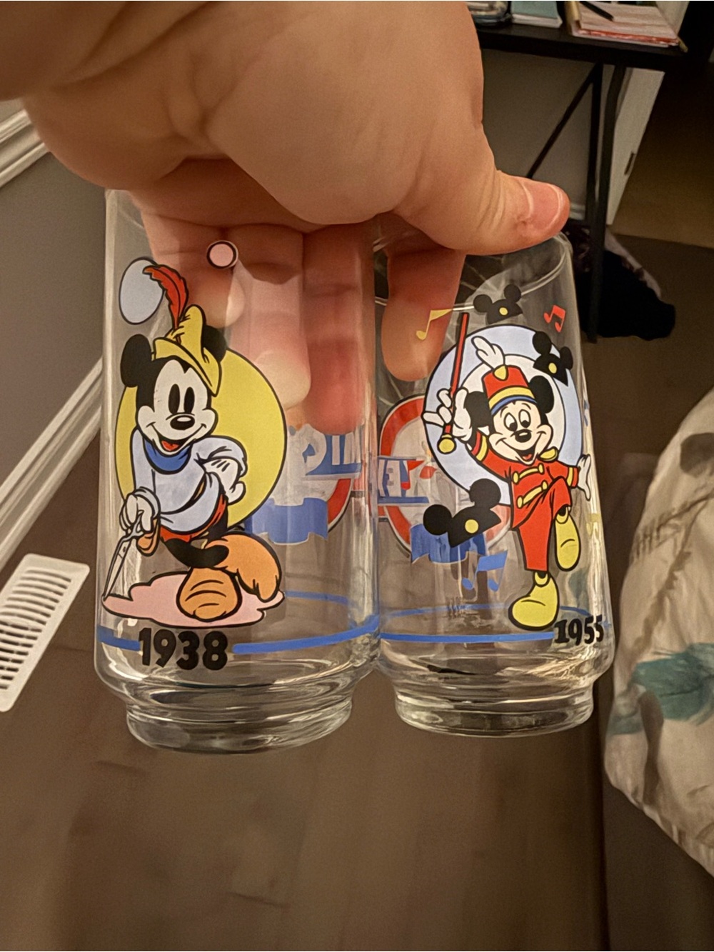 Disney Vintage Mickey Glass cups